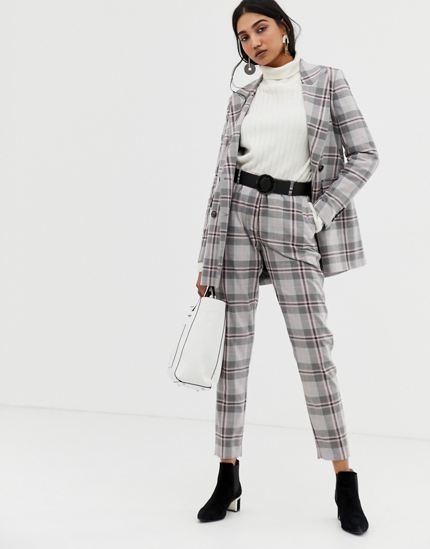 Selected Mika cropped check trousers