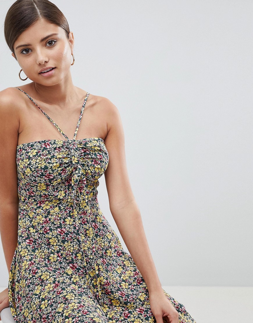 Fashion Union Cami Swing Dress In Vintage Ditsy Floral