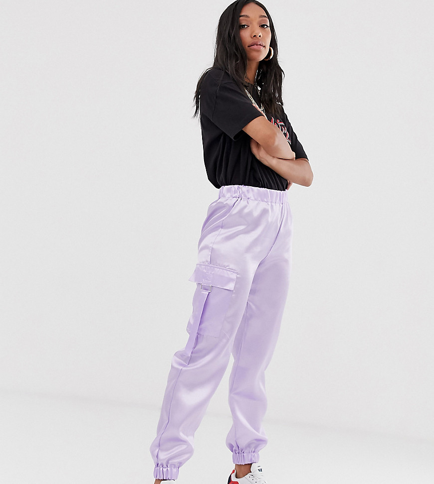 Reclaimed Vintage inspired satin utility joggers