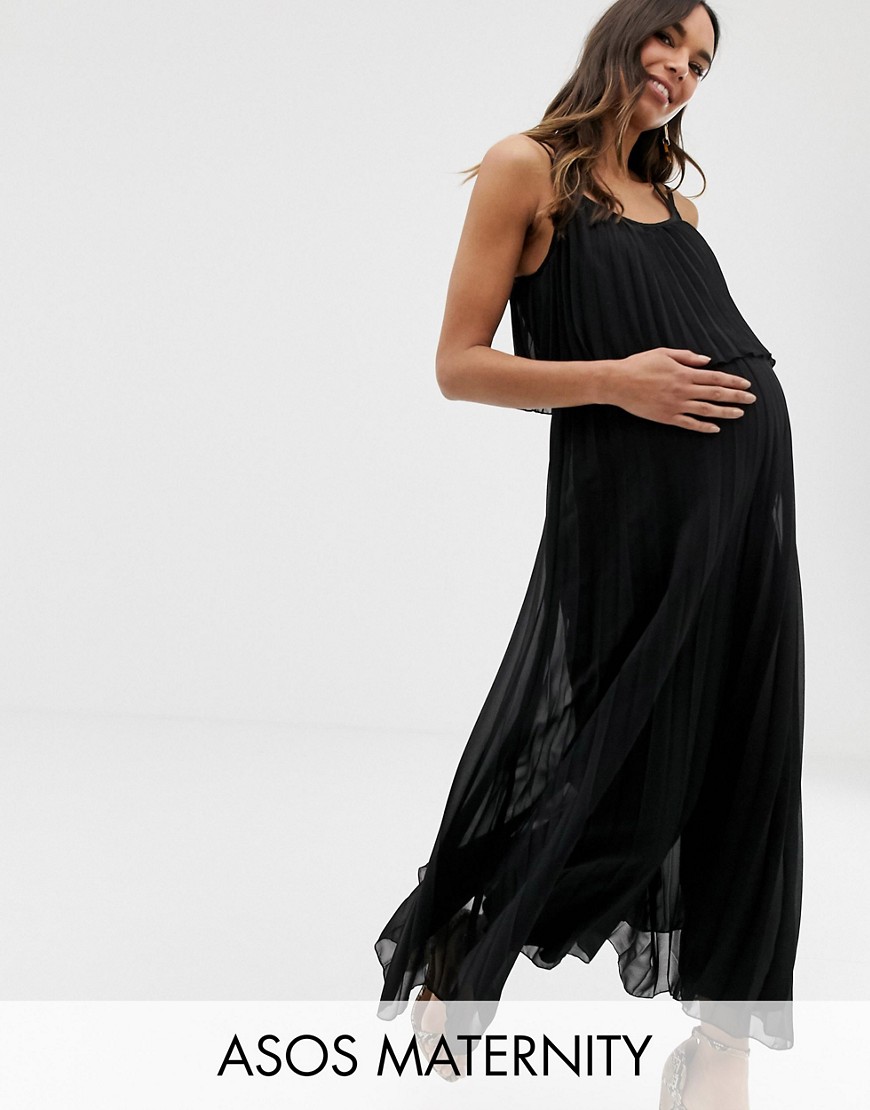 ASOS DESIGN maternity pleated crop top jumpsuit