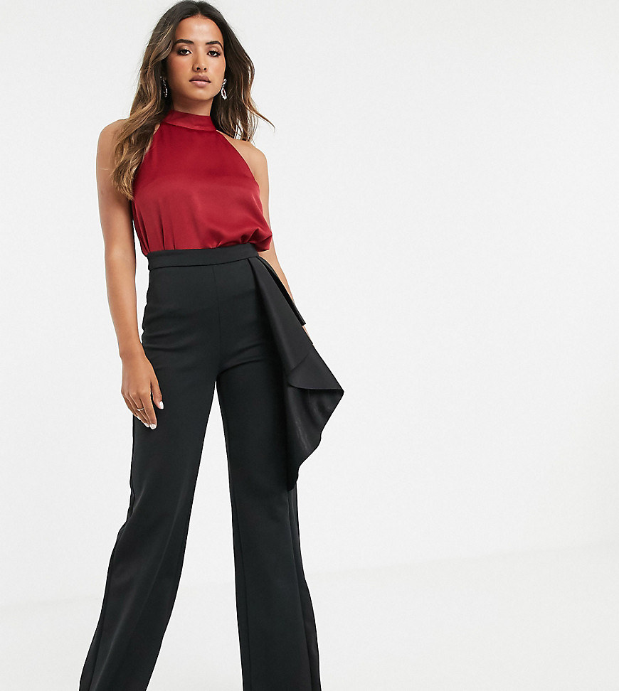 True Violet exclusive high waisted wide leg trousers in black