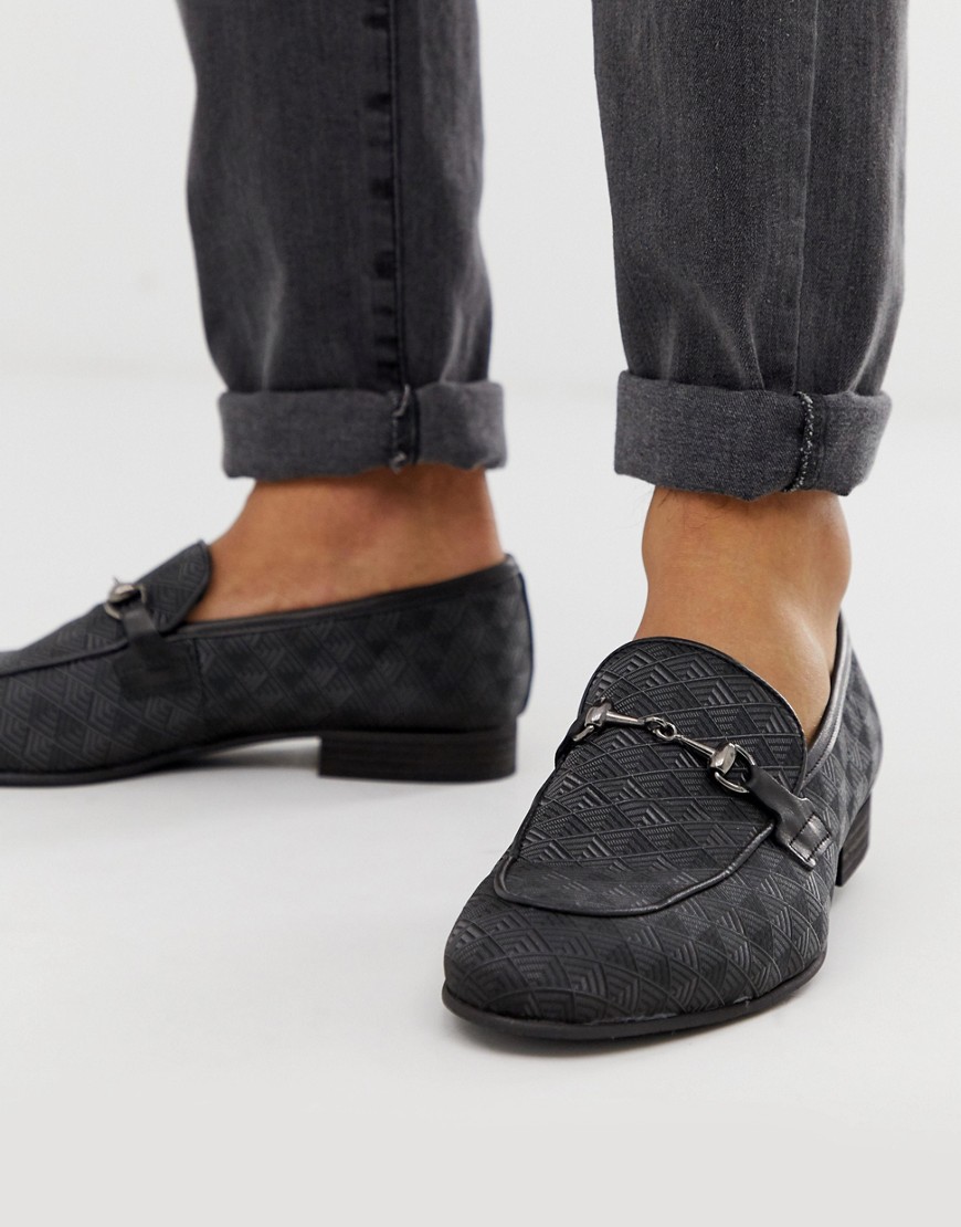 Zign velvet bar loafers in grey velvet