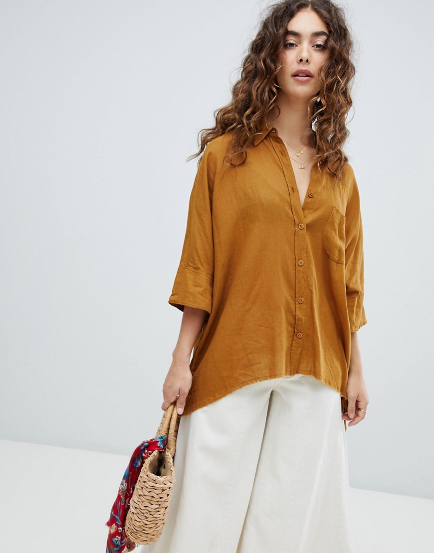 Free People relaxed luxe shirt