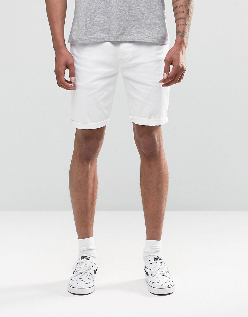ASOS Denim Shorts In Skinny White