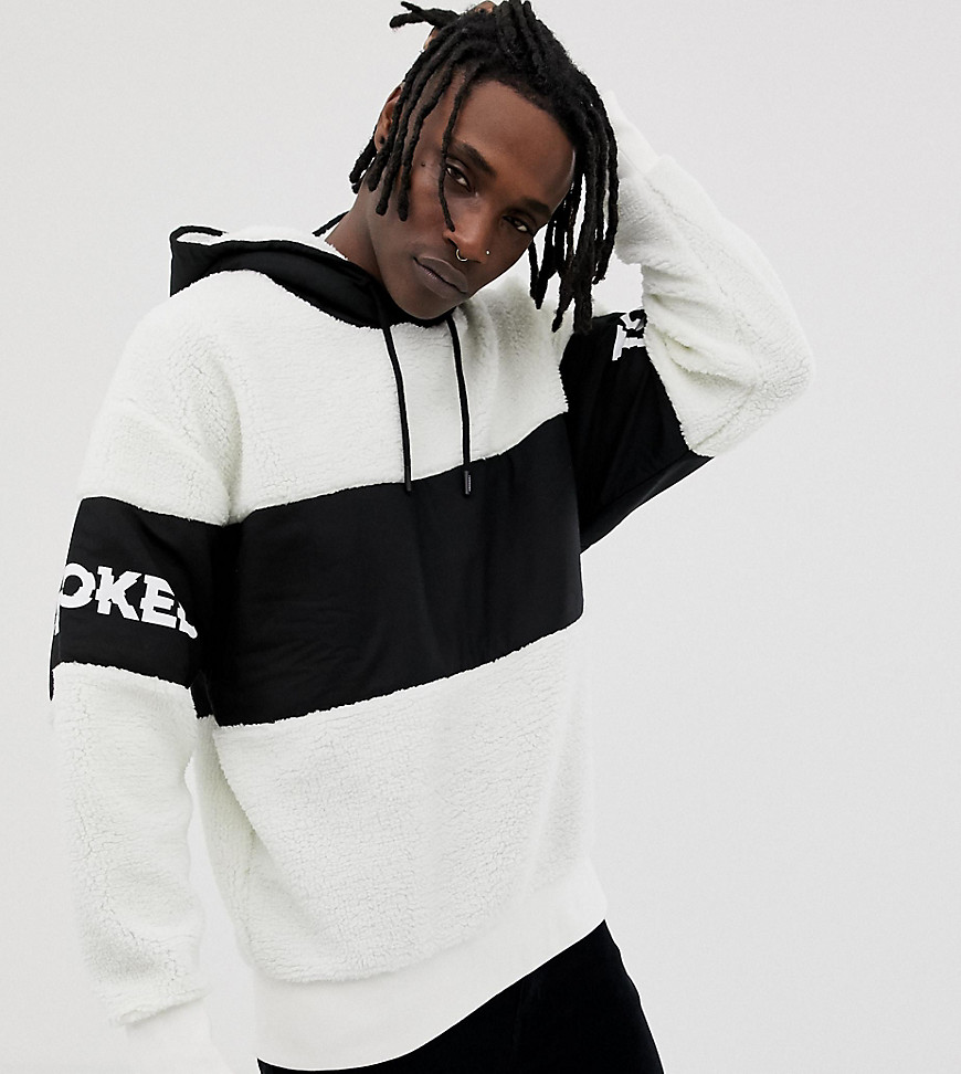 Crooked Tongues oversized hoodie in borg with front logo