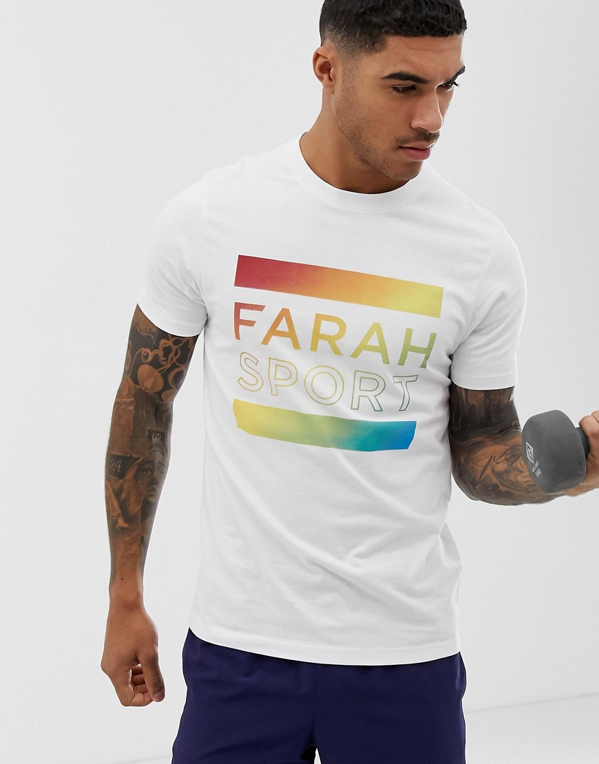 Farah Sport Roberts printed t-shirt in white