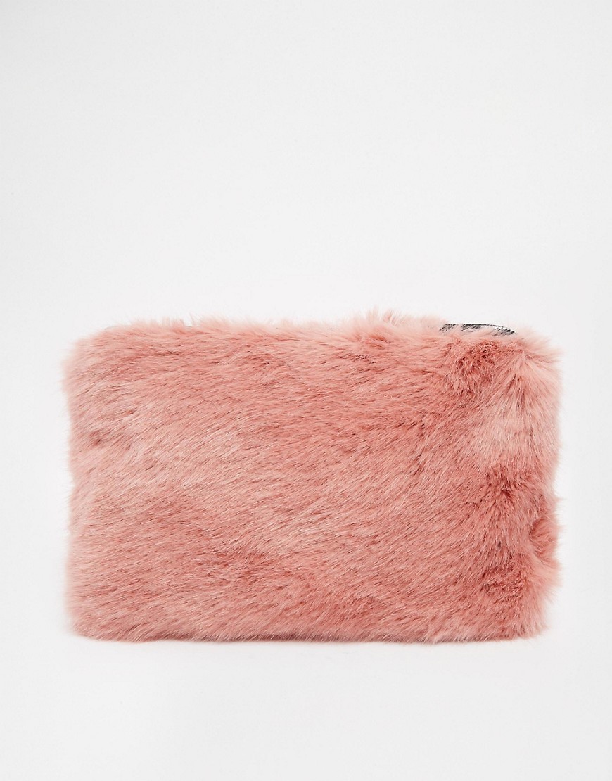 Pink | Whistles Faux Fur Clutch In Pink at ASOS