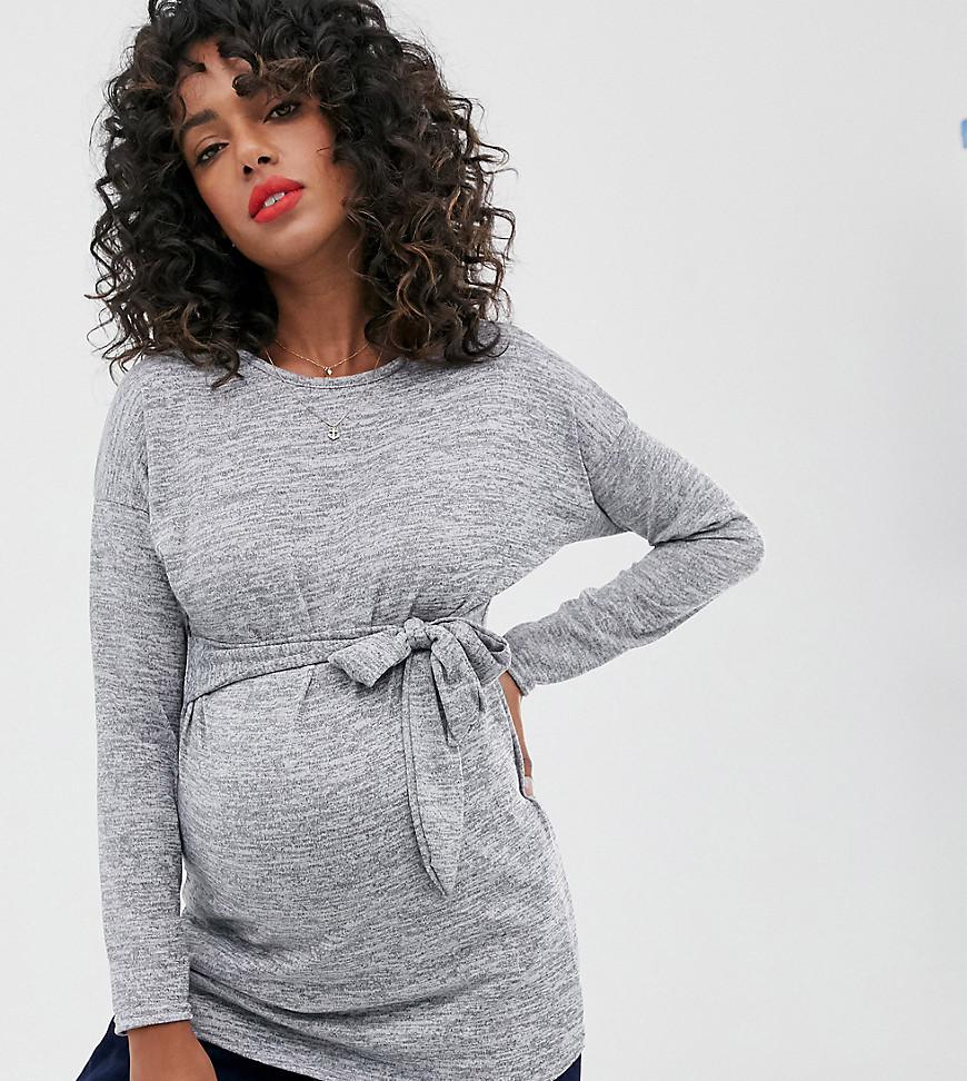 New Look Maternity belted tunic in Grey