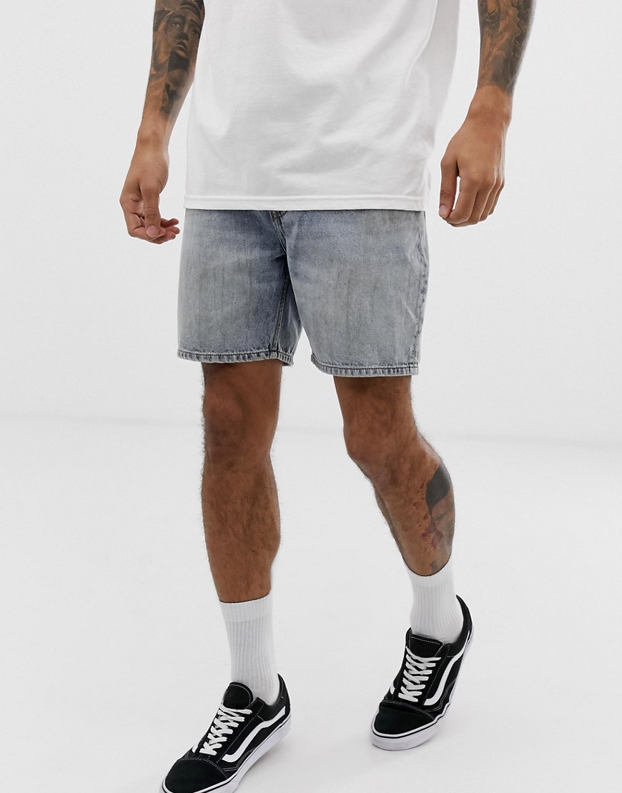 Cheap Monday slim fit denim shorts in washed blue