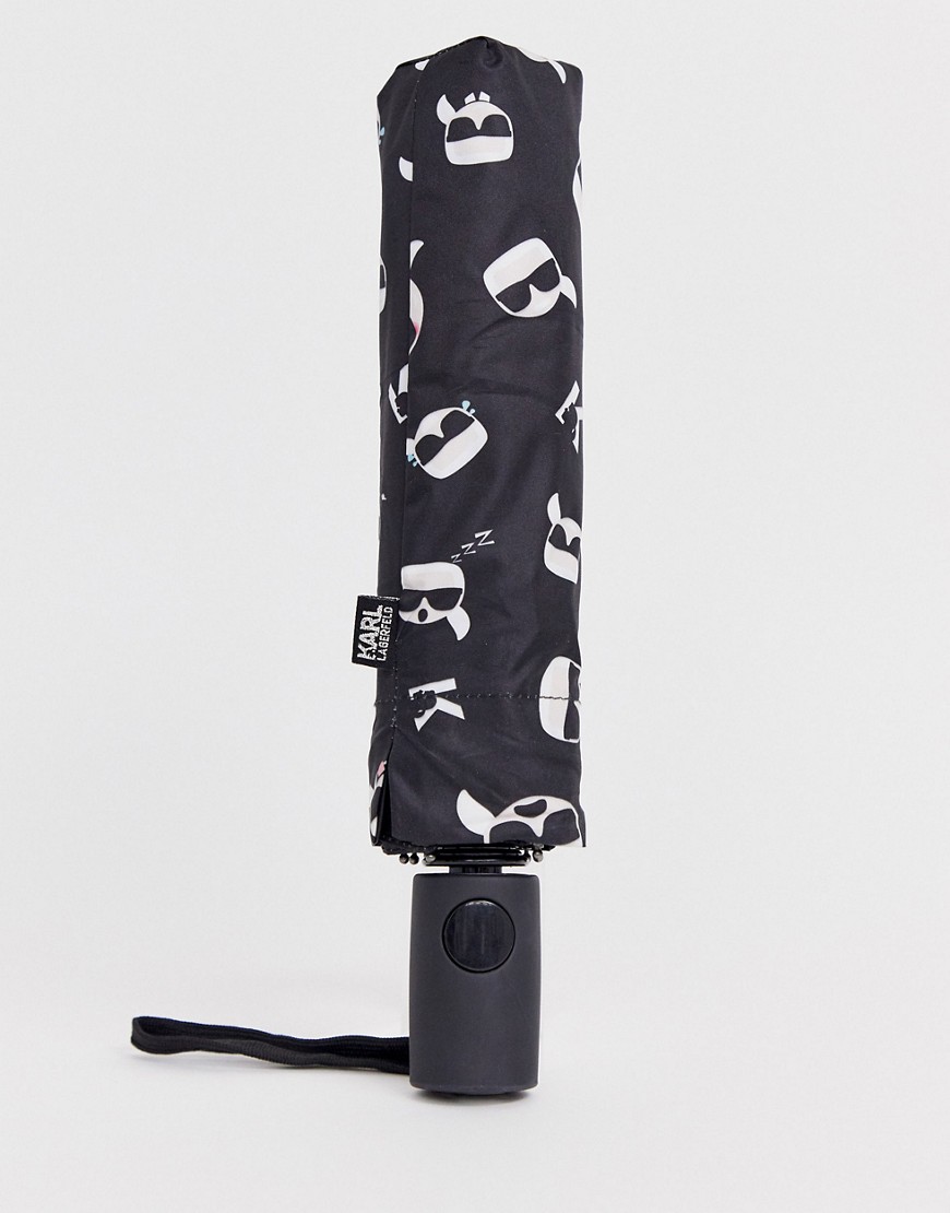 Karl Lagerfeld ikonik print umbrella