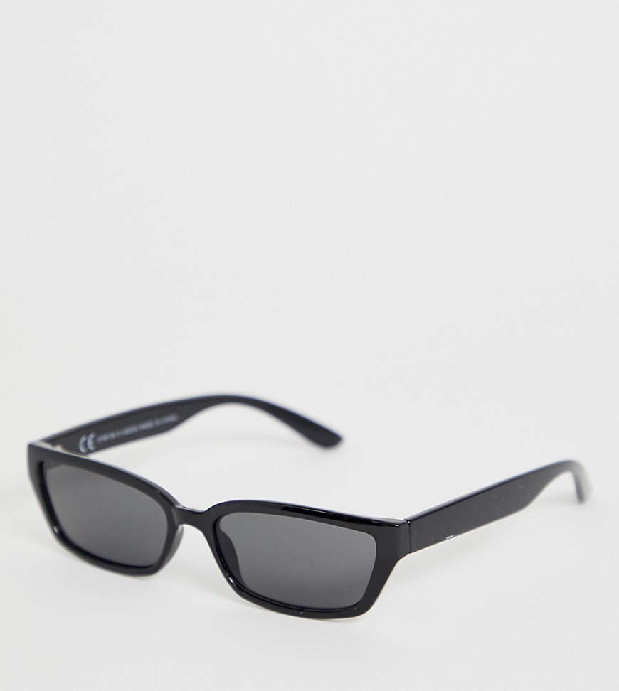 Weekday Slim rectangular Sunglasses in Black