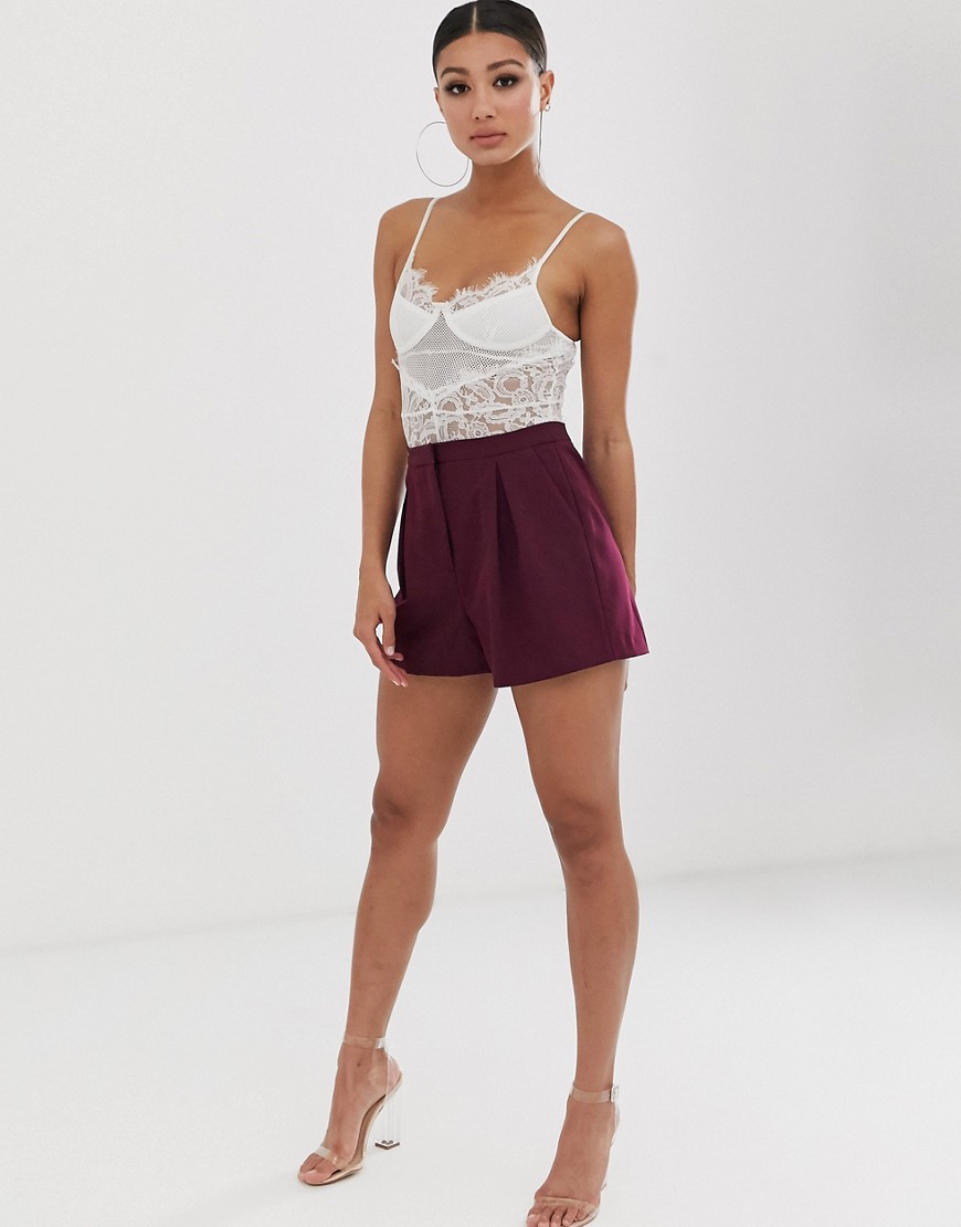 ASOS DESIGN tailored a-line shorts with pleat front