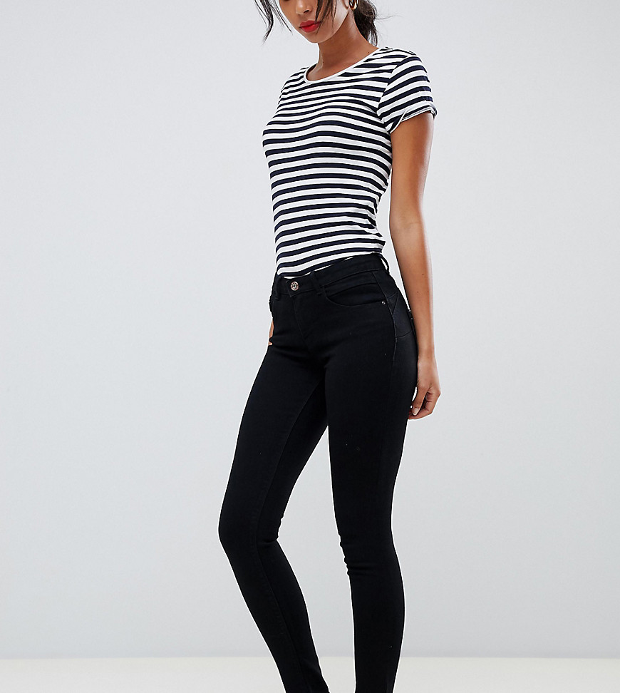 Only Tall skinny leg push up effect jean in black
