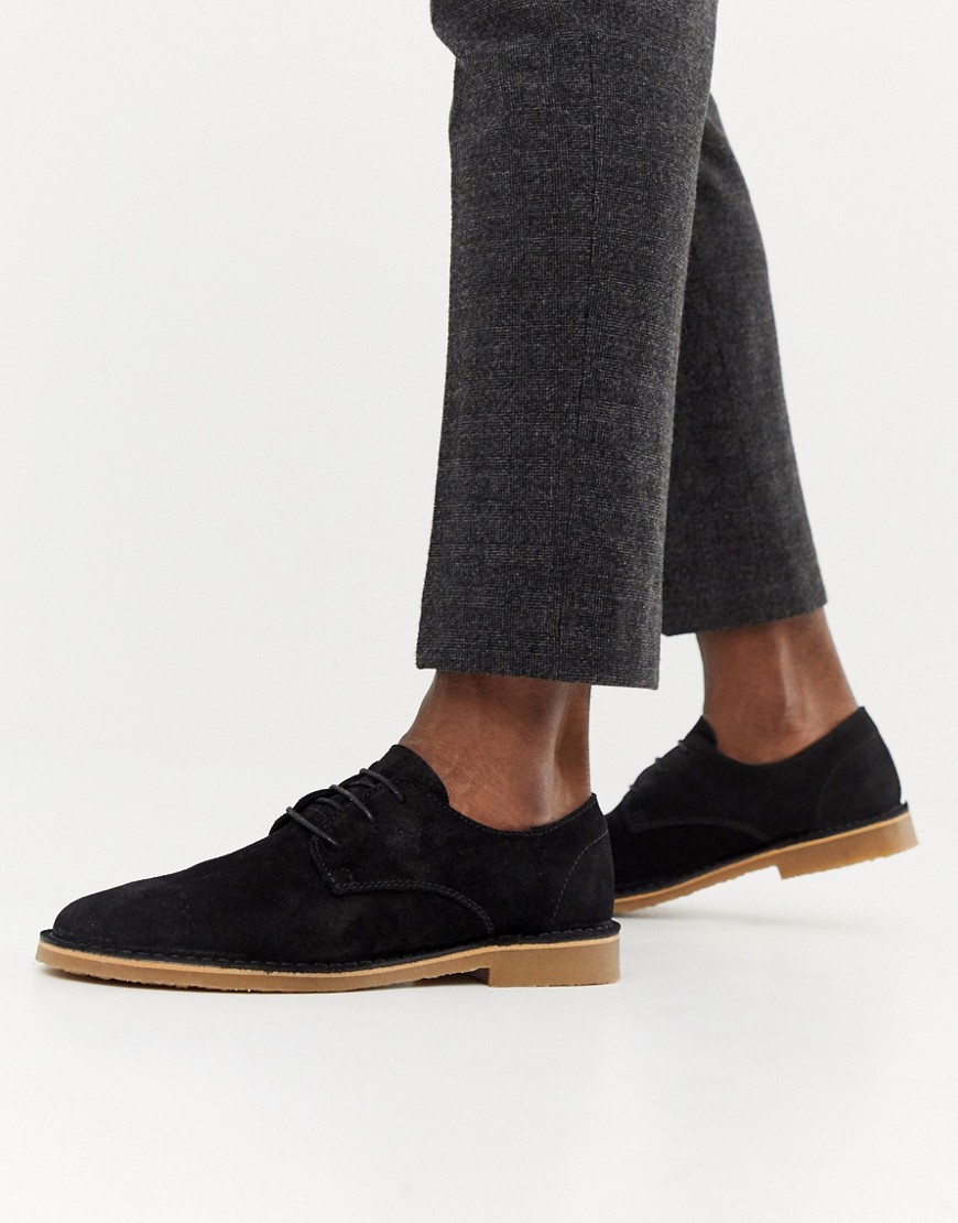 Office Inferno desert shoes in black suede