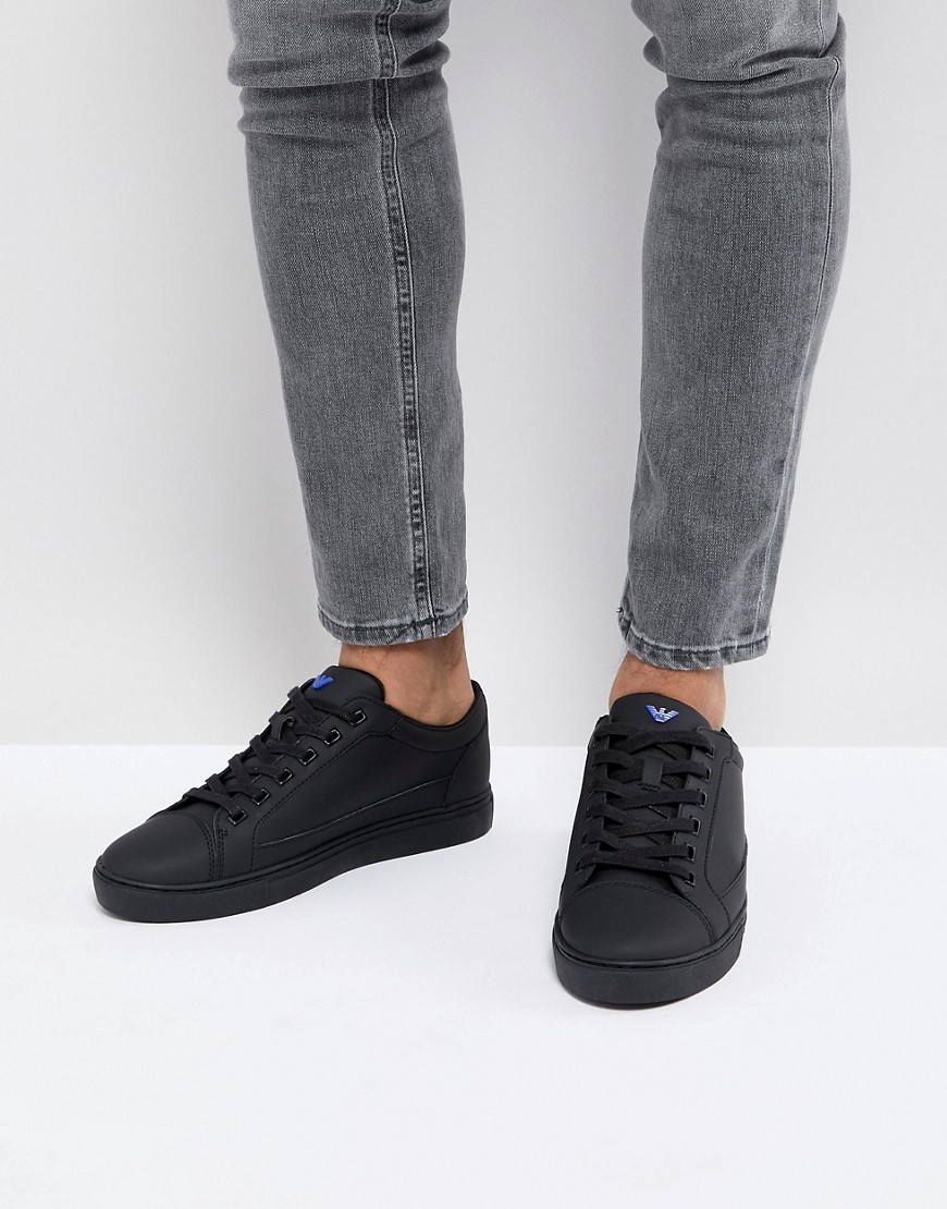 Черные кроссовки с контрастным логотипом Armani Jeans - Черный 