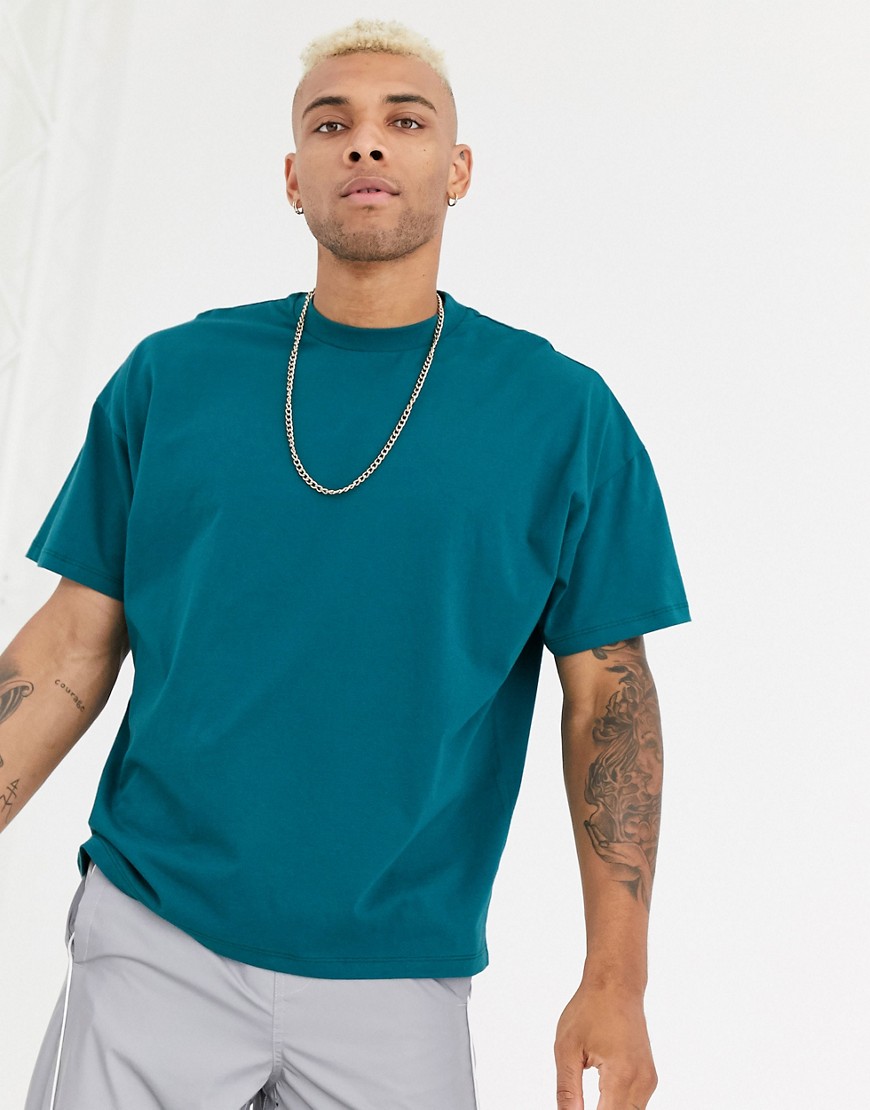 ASOS DESIGN oversized t-shirt with crew neck in green