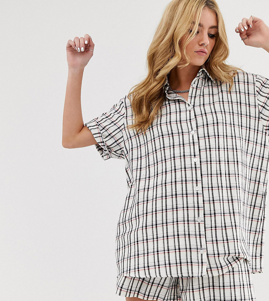 Milk It Vintage oversized shirt in check co-ord