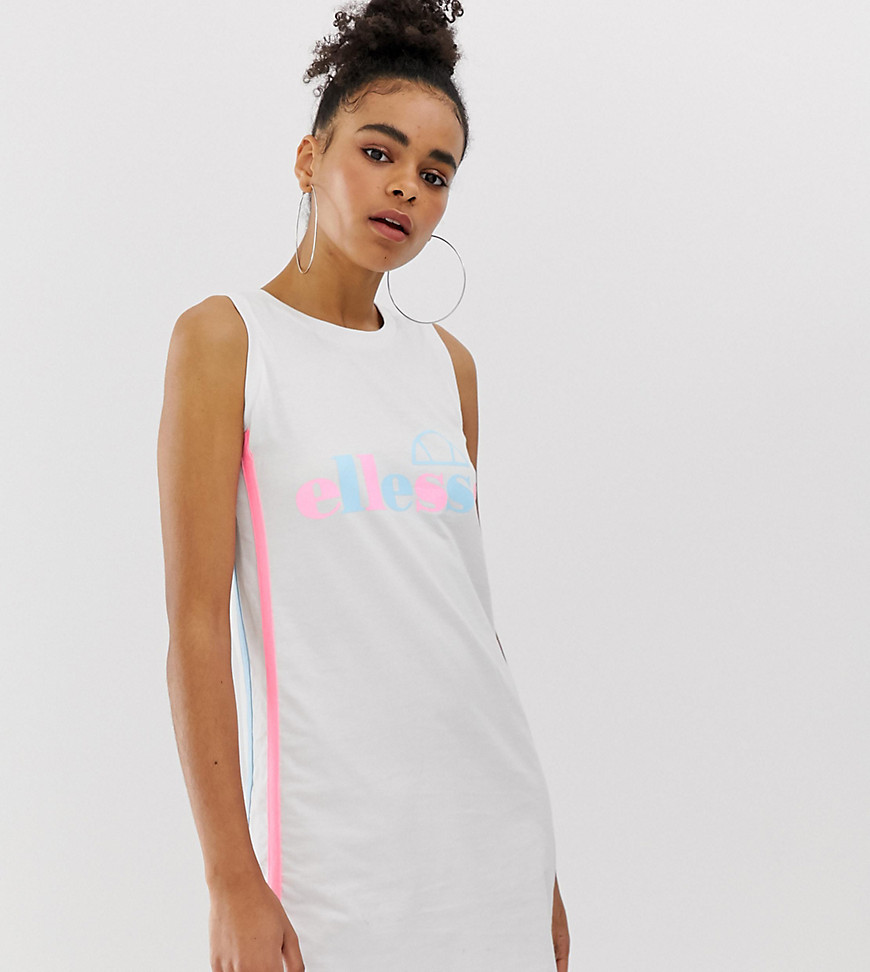 Ellesse relaxed vest dress with front logo in pastel colour block