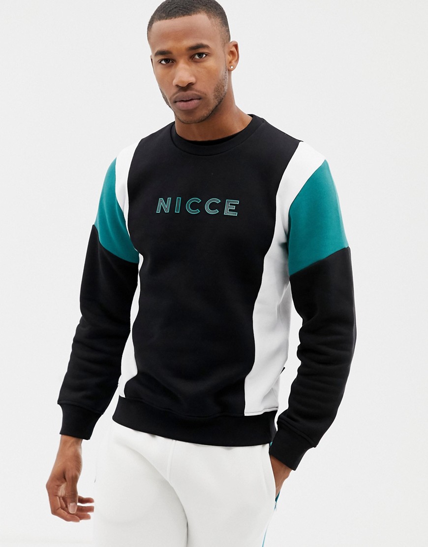 Nicce sweatshirt in black colour block