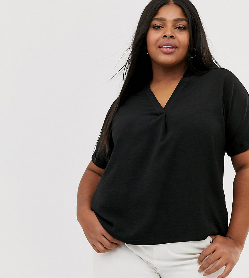 New Look Curve short sleeved shirt in black