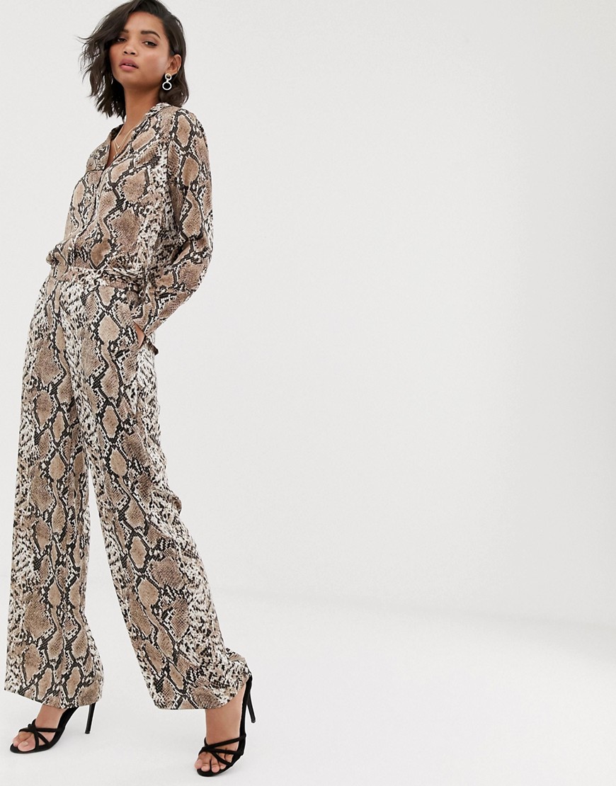 Y.A.S snake print wide leg trousers