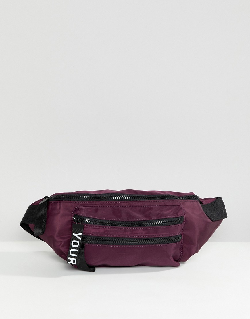 YOURTURN bum bag in purple with adjustable strap