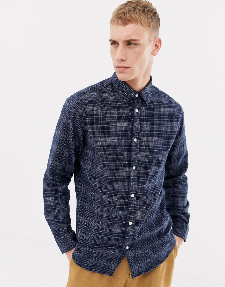 Selected Homme texture checked shirt in slim fit