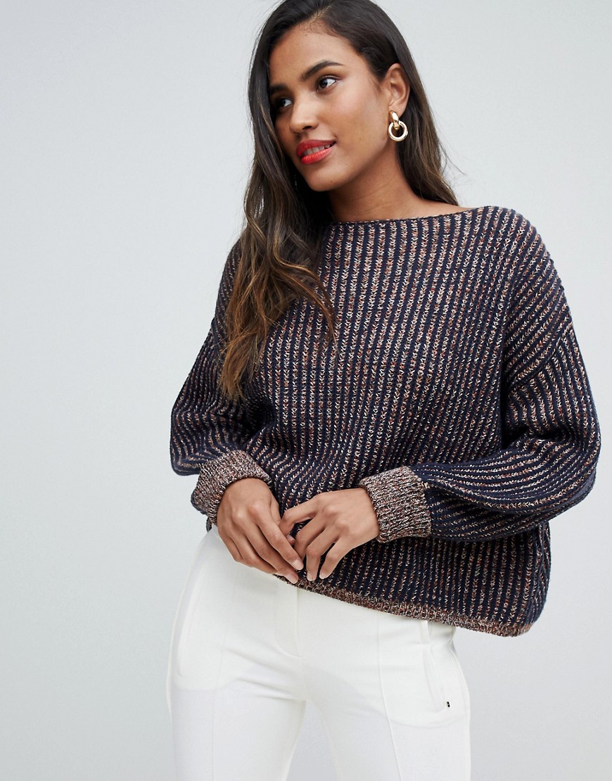 French Connection Millie Mozart Knit Jumper - Nocturnal multi