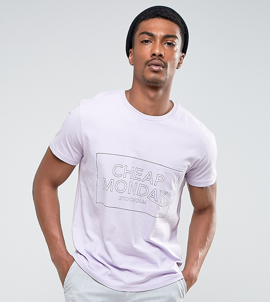 Cheap Monday Standard Pocket T-Shirt Thin Box Logo - Purple