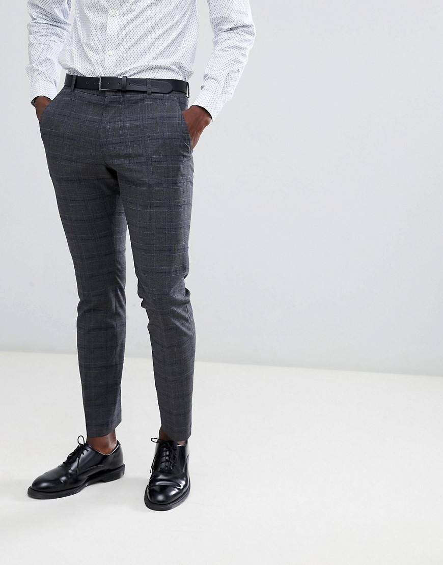 Selected Homme Slim Fit Suit Trouser In Grey Check