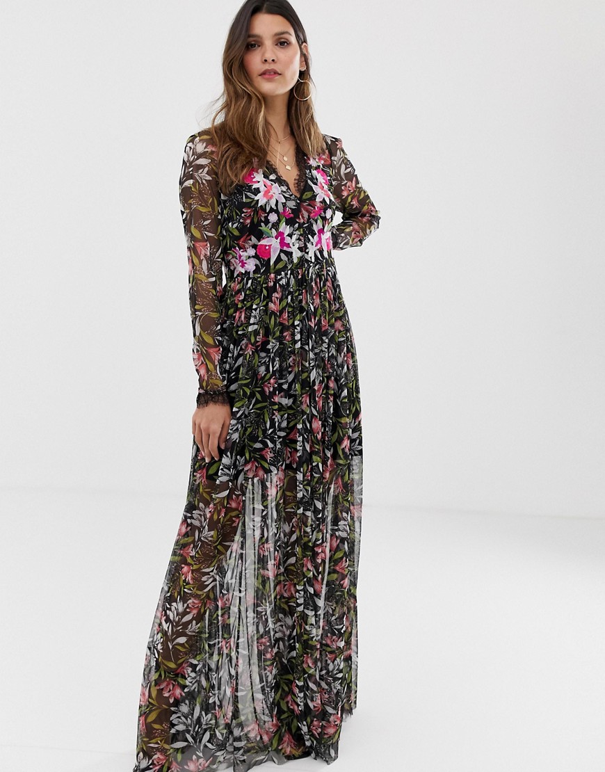 French Connection v neck maxi dress