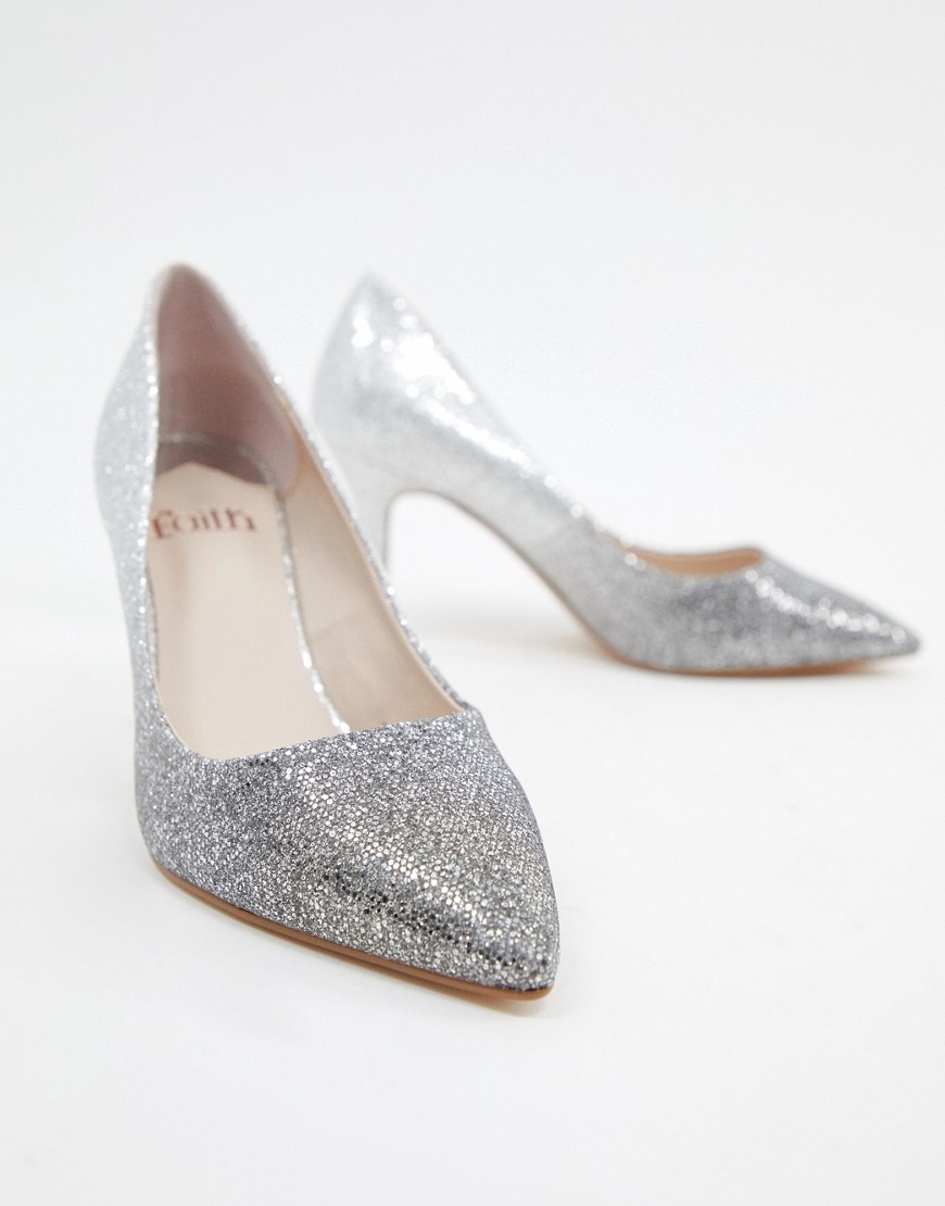 Faith Chariot court shoes in ombre multi glitter - Multi