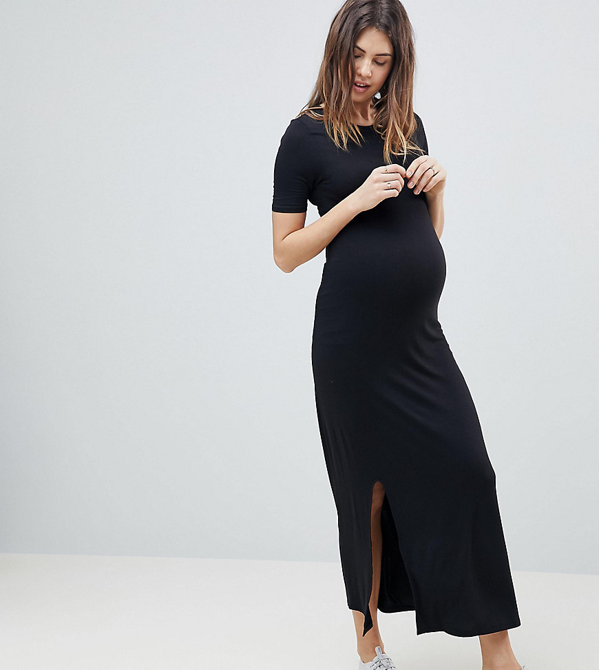 New Look Maternity T-Shirt Maxi Dress - Black
