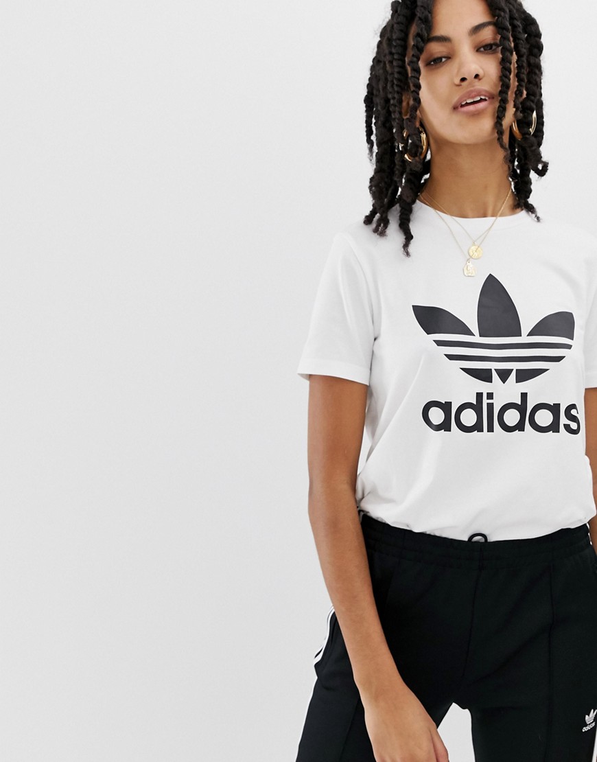 Adidas Originals Trefoil T-shirt In White - White | ModeSens