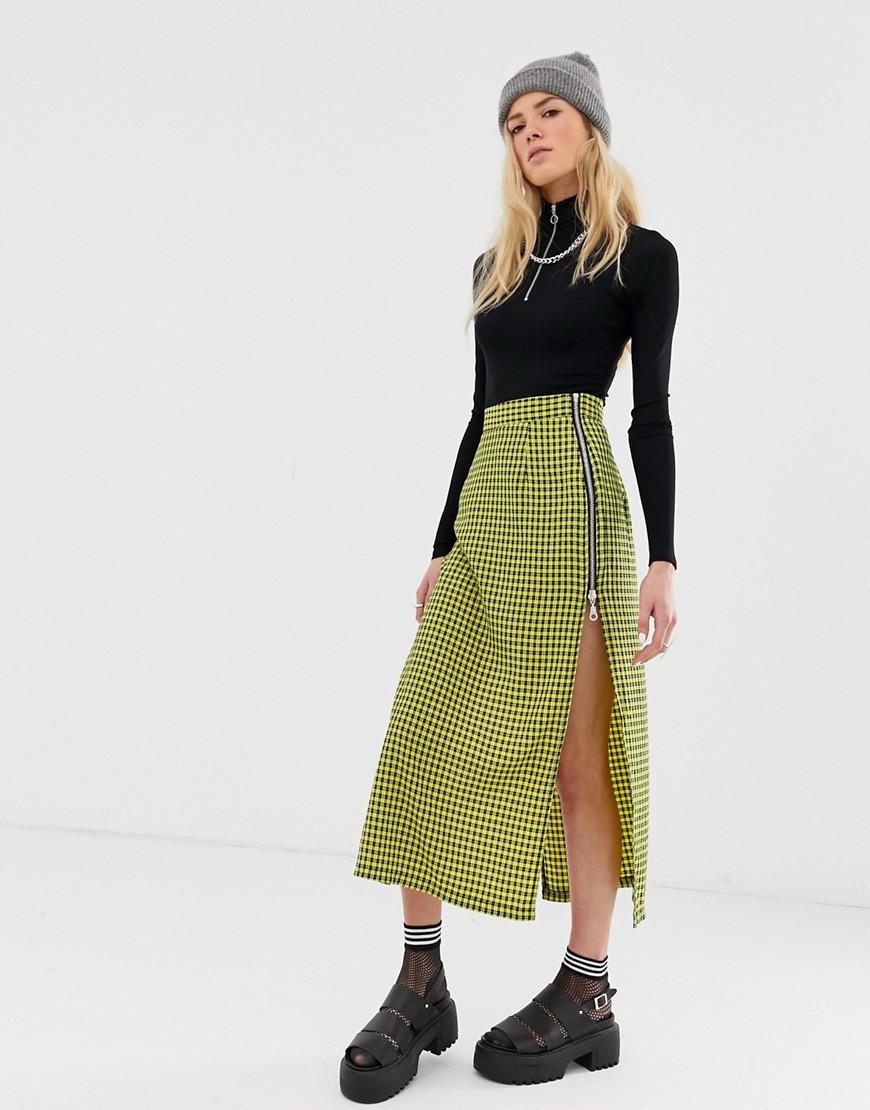 The Ragged Priest maxi skirt with side splits and zip detail