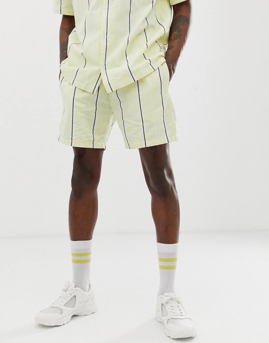 SWEET SKTBS Resort striped shorts in yellow