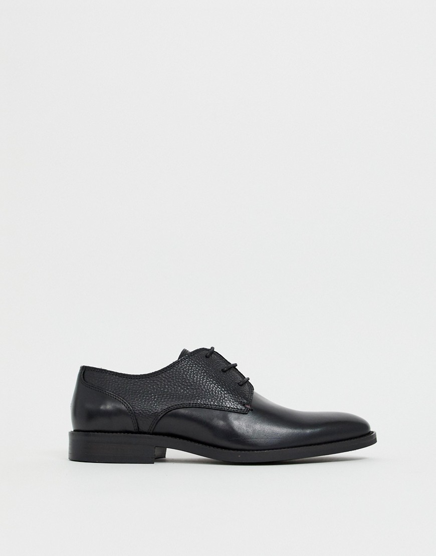 Tommy Hilfiger mixed leather panel shoe in black
