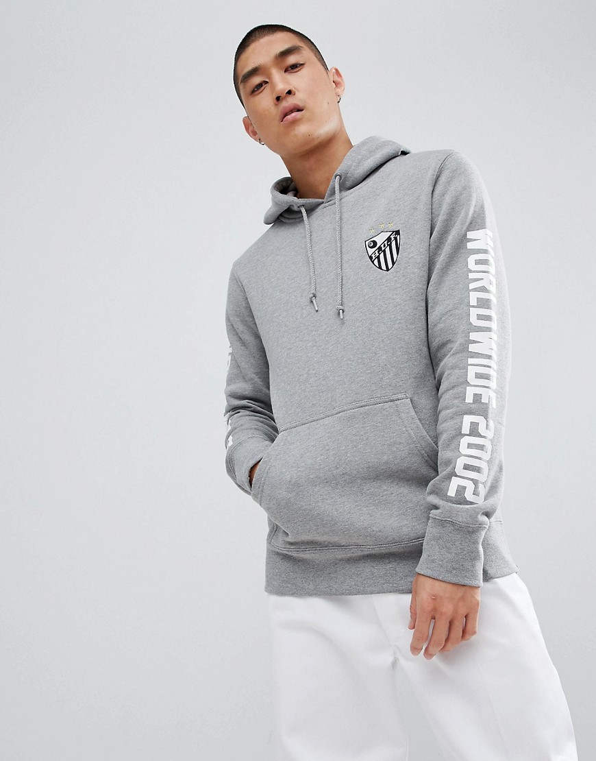 HUF defender hoodie with sleeve print in grey - Grey