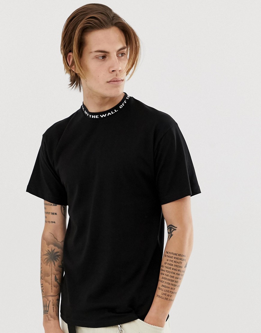 Vans t-shirt with knit collar in black