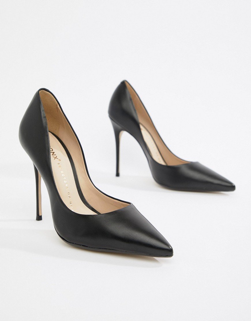 Bronx leather pointed heeled shoes