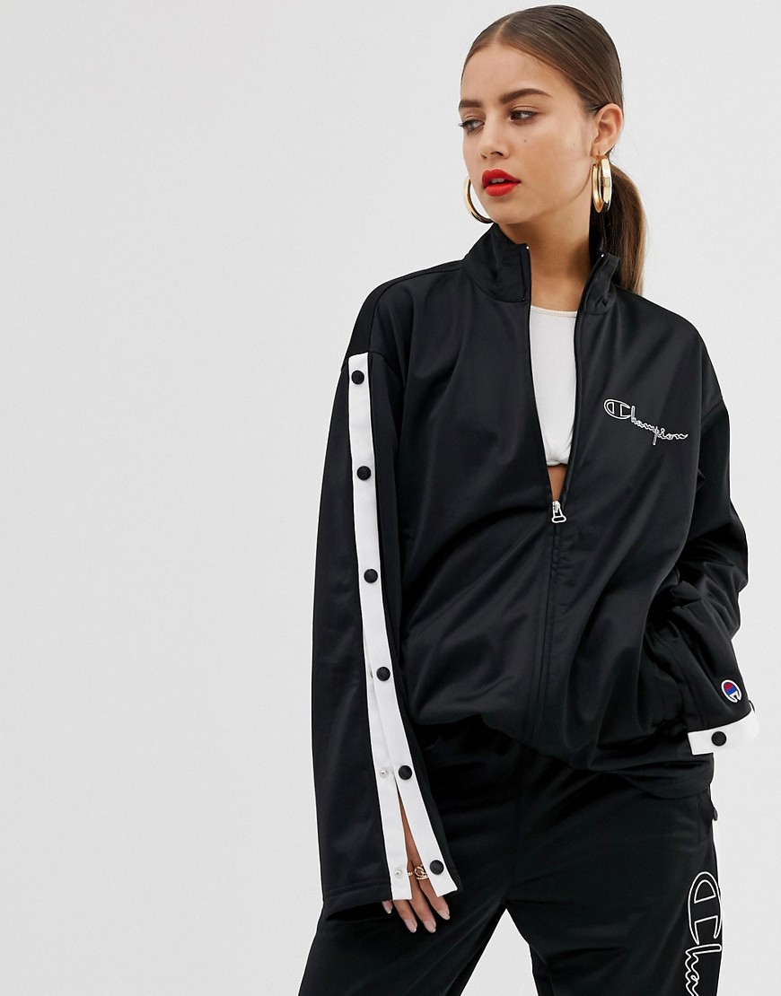 Champion popper tracksuit jacket with front logo co-ord