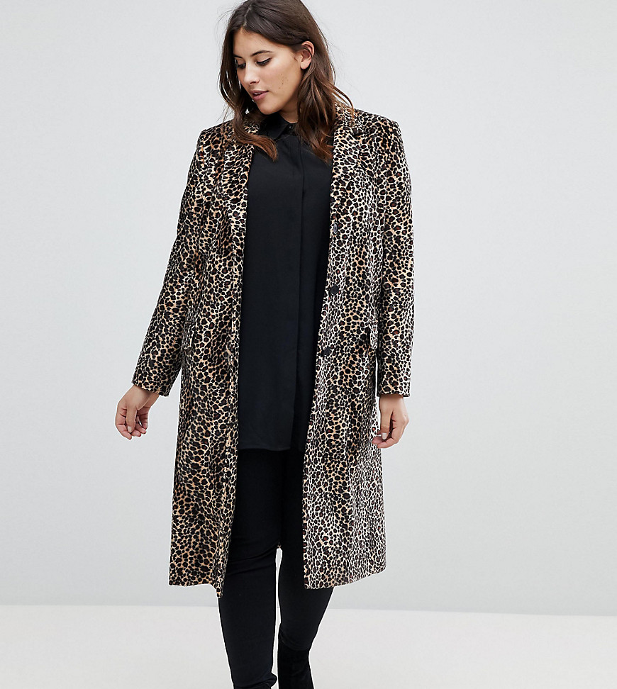 Пальто с леопардовым принтом Helene Berman Plus - Мульти 