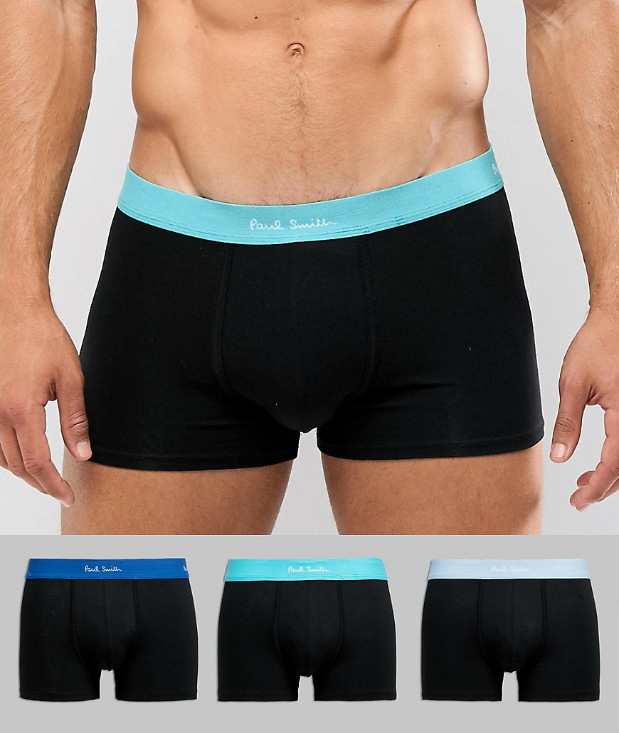 Paul Smith 3 pack trunks with contrast waistband in black