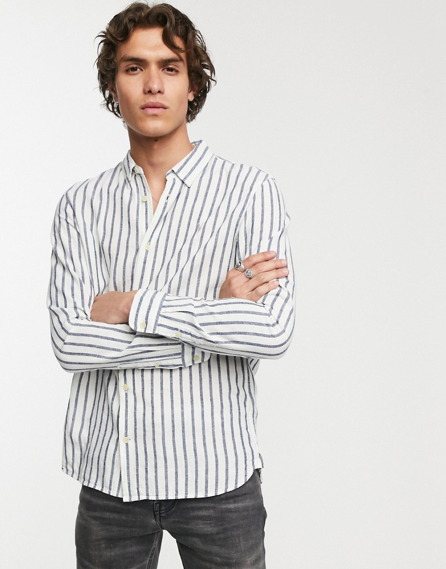 AllSaints stripe shirt in linen mix