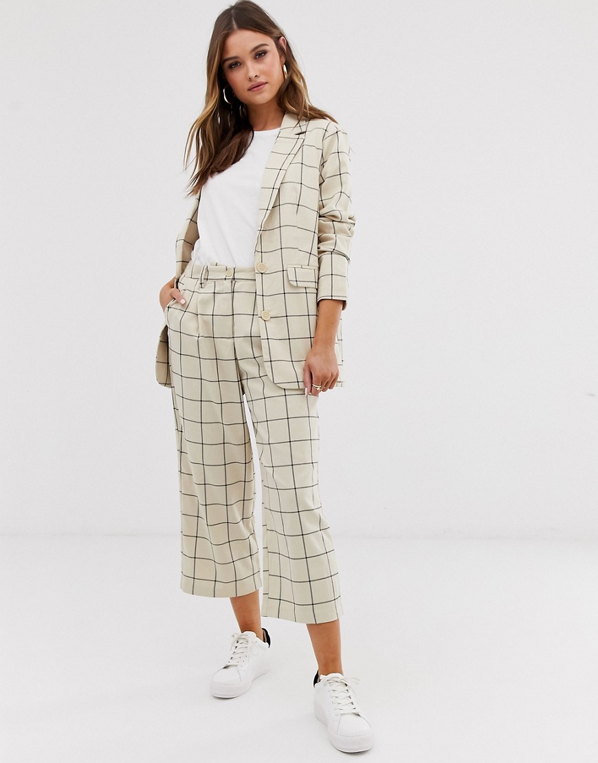 Ichi check cropped suit trousers