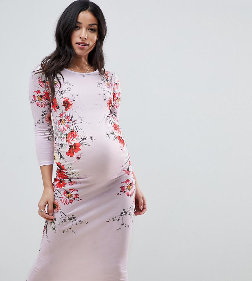 Bluebelle Maternity floral bodycon dress - Pink