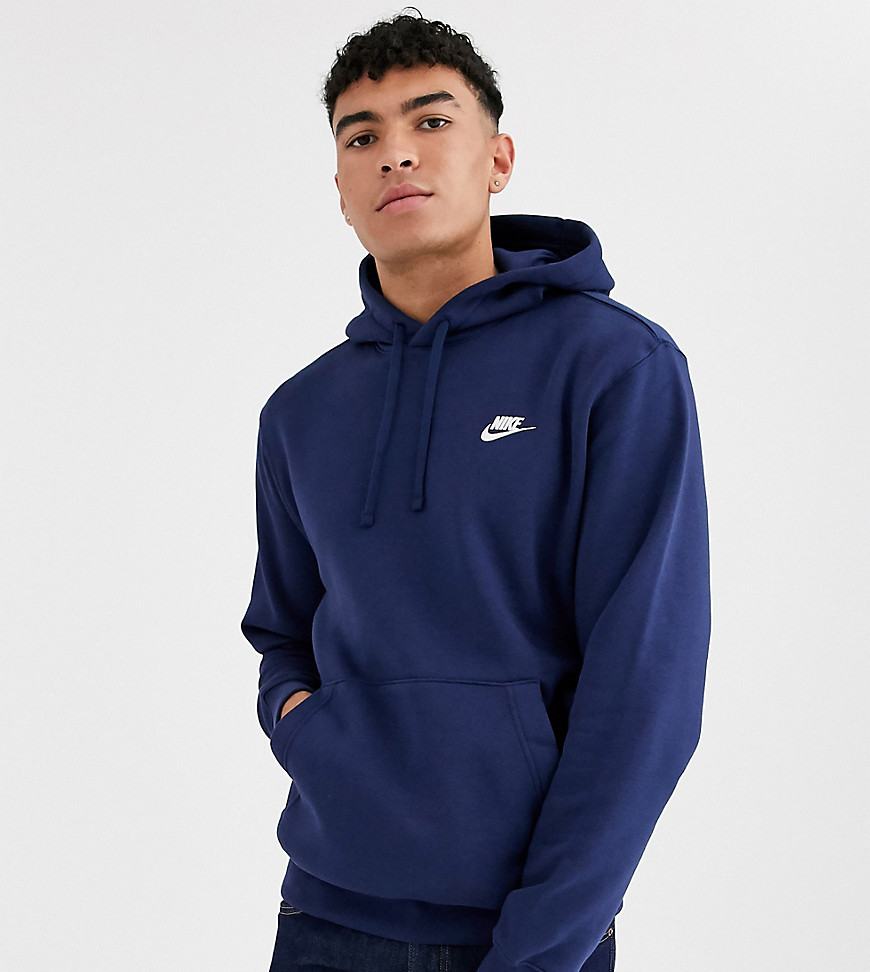 Nike Tall pullover hoodie with swoosh logo in navy