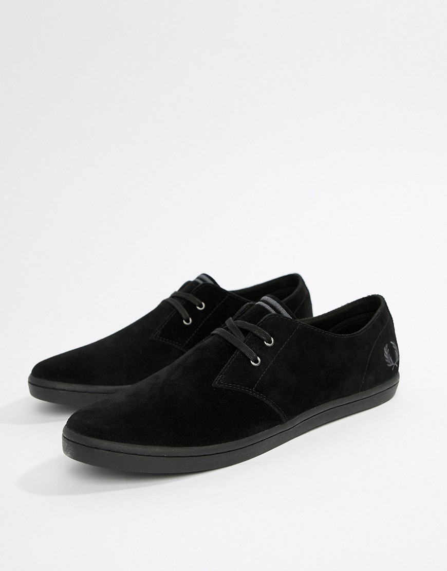 Fred Perry Byron low suede shoes in black