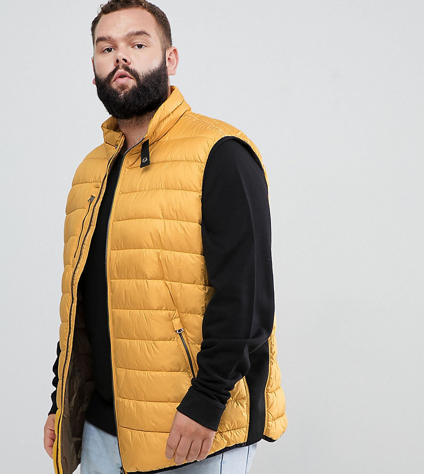 North 56.4 Quilted Gilet Vest In Mustard