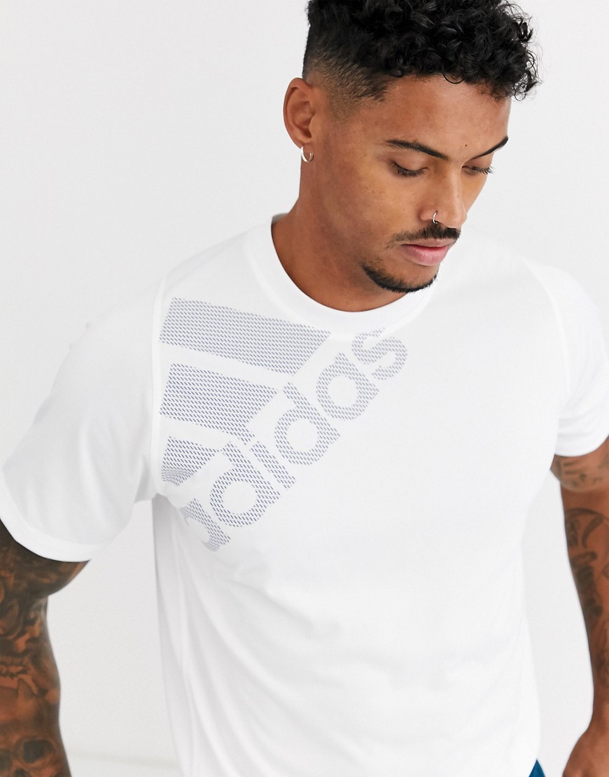 adidas Training logo t-shirt in white